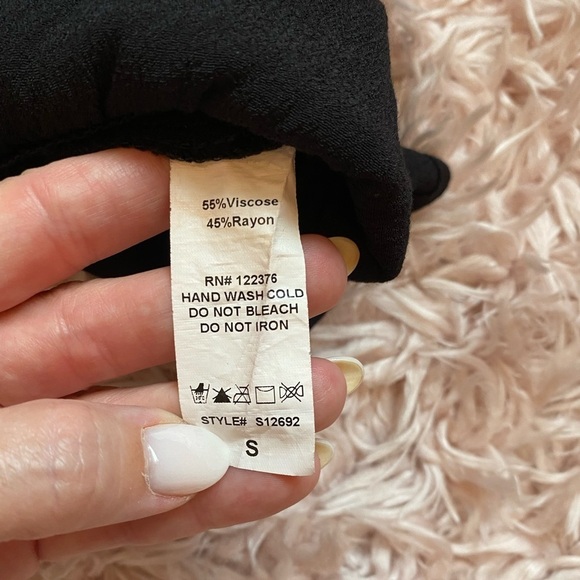 Black Halter Ruffle Top Open Back Sleeveless low cut Small - Picture 8 of 11